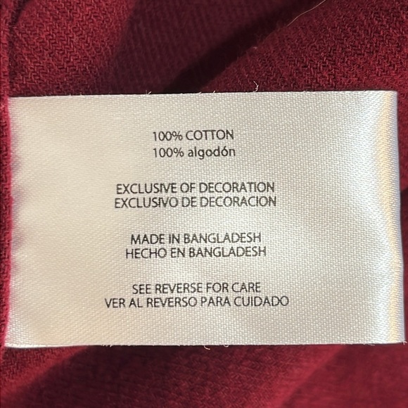 Eddie Bauer Cotton Flannel Men's Shirt Size L Maroon Red Long Sleeve Button Up - Picture 12 of 14